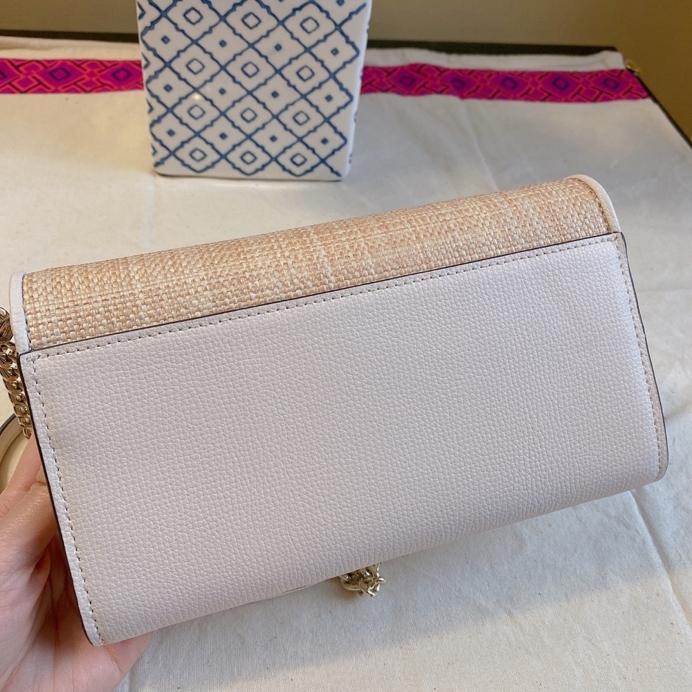 kate spade Pineapple Embroidered Straw Crossbody Bag in Yellow, Green, Cream - Picture 8 of 13